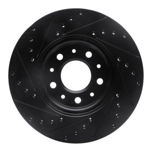 Buick Regal Sportback Brake Rotor (1) - Front Right - R1 Concepts - Drilled & Slotted - Black - `16-`21
